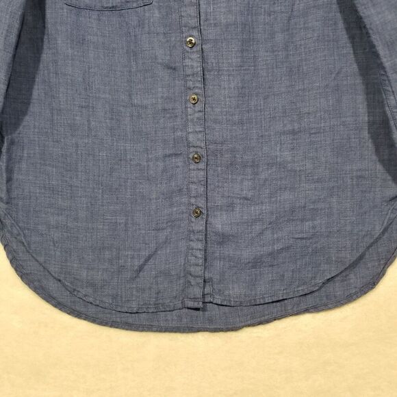 Boden Womens 4R Blue Classic Button Front Long Sleeve Rounded Hem Shirt - Picture 2 of 7